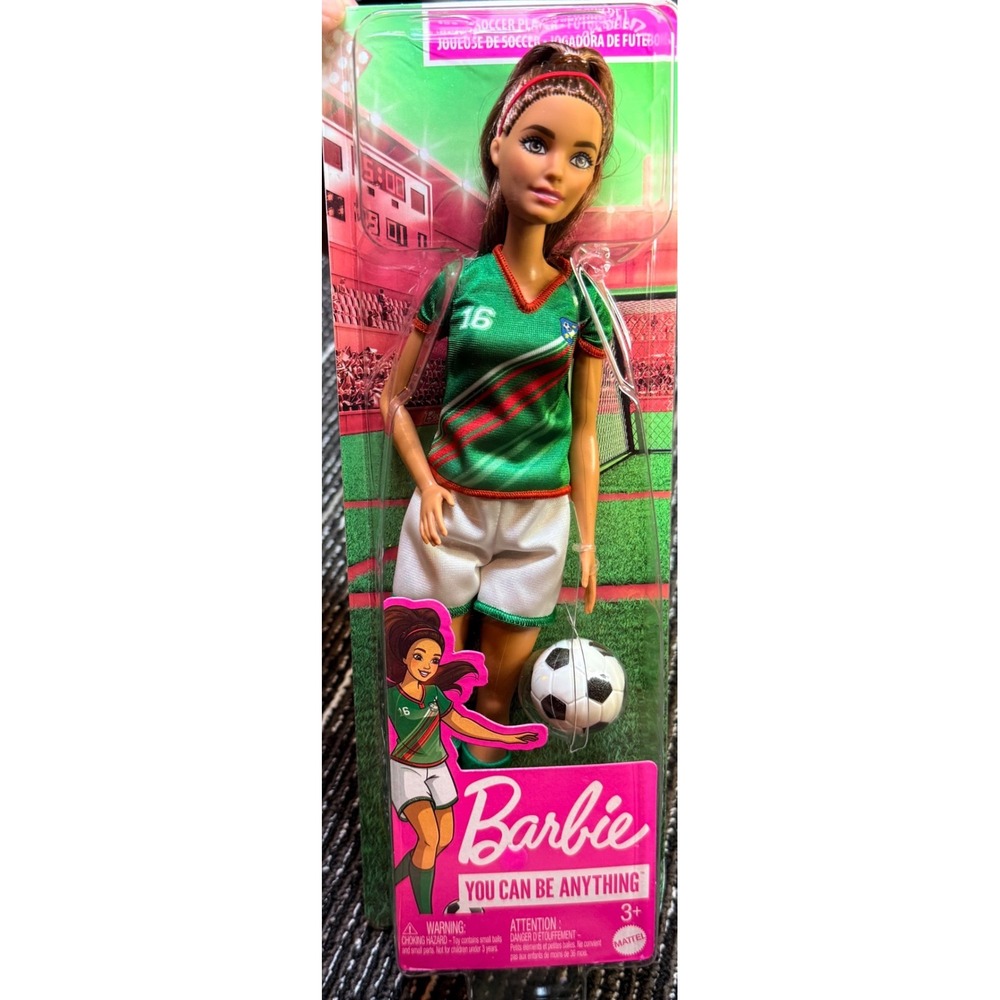 Barbie Soccer Player Doll You Can Be Anything NEW Green Jersey Sports